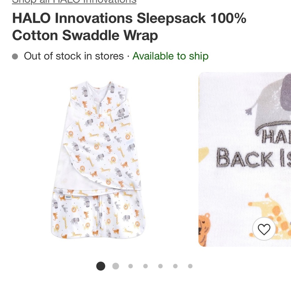 HALO Innovations Sleepsack 100% Cotton Swaddle Wrap